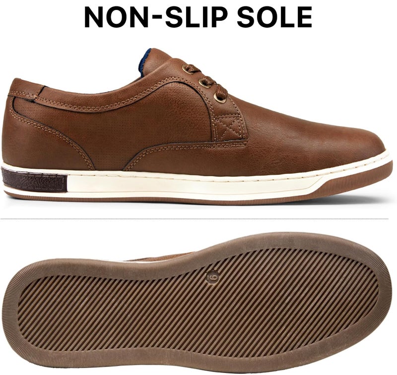 Jousen Men's Casual Shoes Memory Foam Mens Fashion Sneakers Business Dress Sneaker (A81Q06 Dark Brown 14) - Image 1